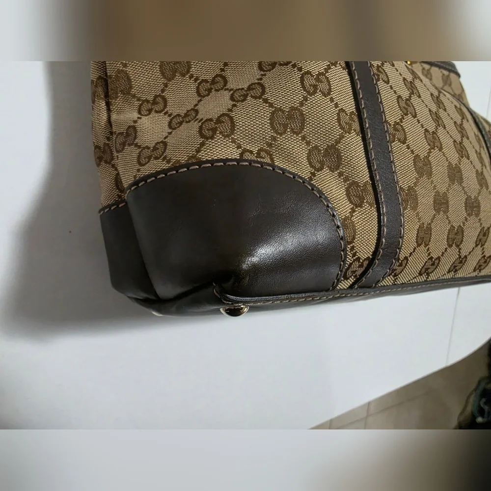 Gucci Brown GG Canvas | Top-Handle Satchel | GG Interlocking Hearts | RARE FIND
